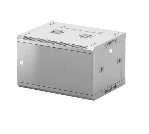 NEOMAX Шкаф телекоммуникационный  настенный 6U (600х350), металлическая дверь, замок-ключ (3 шт), разборный, цвет серый (1 коробка) [NCB-WM6U-6035MK3-100-GY]