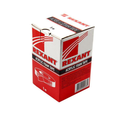Скотч двухсторонний 6ммх5м красн. на сер. основе Rexant 09-6006