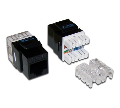 Модуль информационный Lanmaster UTP (TWT-OK45UTP/6-BK) Keystone RJ45 кат.6 черный