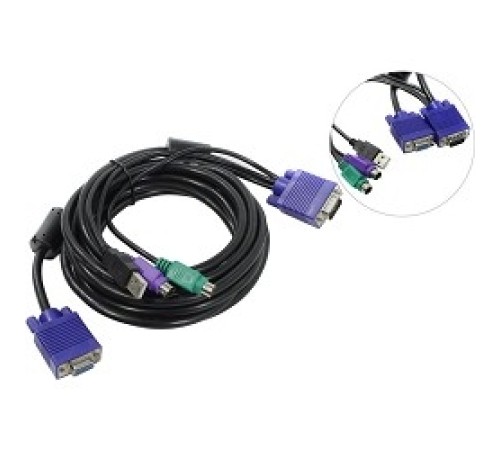 ProCase [CE0500] Кабель 5.0м PS/2 + USB для KVM переключателей Procase  серии Е
