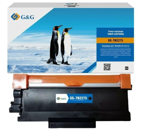 Тонер-картридж G&G toner-cartridge for Brother HL-2130/2132/2240/2240D/2250DN/2270DW;DCP-7055/7060/7065DN;MFC-7360/7460DN/7860D without chip 2600 pages (GG-TN2275) Тонер-картридж G&G toner-cartridge for Brother HL-2130/2132/2240/2240D/2250DN/2270DW;DCP-7055/7060/7065DN;MFC-7360/7460DN/7860D without chip 2600 pages (GG-TN2275)