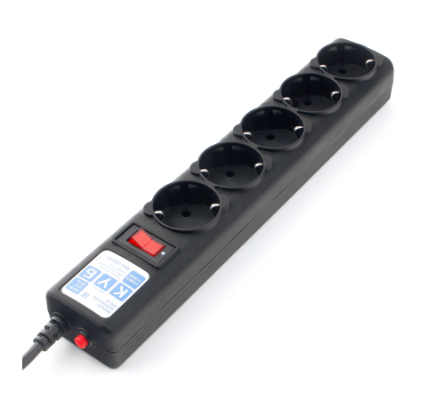 Фильтр-удл. PC 5м 5р, черный графит 10А/2,2кВт