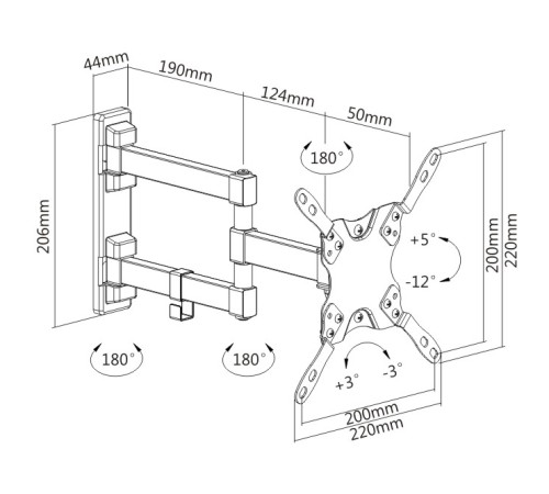 Digis DSM-2123 {13"-42" 20 кг 75x75; 100x100; 200x100; 200x200}