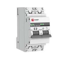 EKF mcb4763-2-02C-pro Автоматический выключатель 2P 2А (C) 4,5kA ВА 47-63 EKF PROxima