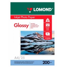 Фотобумага Lomond 0102046 A4/200г/м2/25л./белый глянцевое для струйной печати