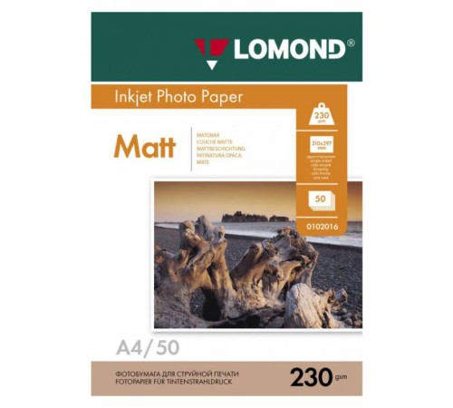Фотобумага Lomond 0102016 A4/230г/м2/50л./белый матовое для струйной печати Фотобумага Lomond 0102016 A4/230г/м2/50л./белый матовое для струйной печати