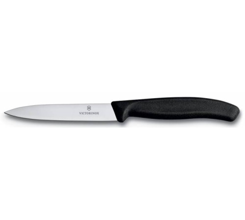 Нож кухонный Victorinox Swiss Classic (6.7703) стальной для чистки овощей и фруктов лезв.100мм прямая заточка черный без упаковки Нож кухонный Victorinox Swiss Classic (6.7703) стальной для чистки овощей и фруктов лезв.100мм прямая заточка черный без упаковки