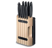 Набор ножей кухон. Victorinox Swiss Classic (6.7153.11) компл.:11шт с подставкой черный подар.коробка