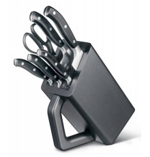 Набор ножей кухон. Victorinox Grand Maitre Cutlery Block (7.7243.6) компл.:6шт с подставкой черный подар.коробка