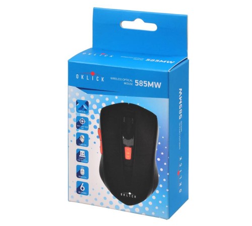 Мышь Оклик 585MW черный оптическая (1600dpi) беспроводная USB (5but) Мышь Оклик 585MW черный оптическая (1600dpi) беспроводная USB (5but)