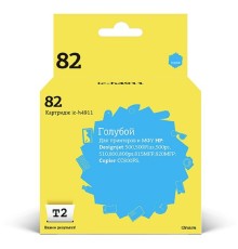 T2 C4911A Картридж №82 для HP DesignJet 500/510/800/815MFP/820MFP/CC820PS, голубой