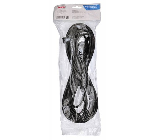 Сетевой удлинитель Buro BU-PS1.10/B 10м (1 розетка) черный (пакет ПЭ)