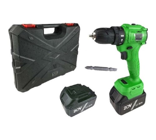 Дрель аккумуляторная бесщеточная Zitrek Greenpower 20 Pro { 20В, Li-ion аккум. 2шт, ЗУ, кейс, бита } [063-4061]