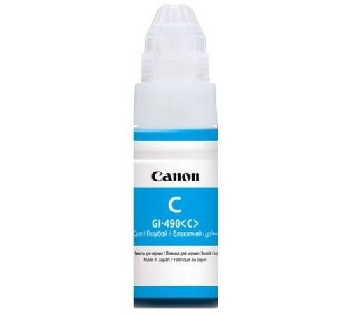 Картридж струйный Canon GI-490C 0664C001 голубой (70мл) для Canon Pixma G1400/2400/3400