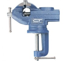 СИБРТЕХ Тиски слесарные, настольные, поворотные, ширина рабочих губок 65мм, наковальня [18672]