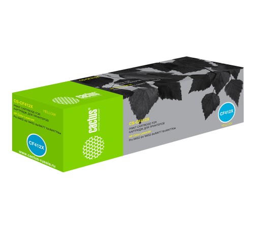Картридж лазерный Cactus CS-CF412X CF412X желтый (5000стр.) для HP CLJ Pro M452dn/ M452dw/M477fdn/M477fdw