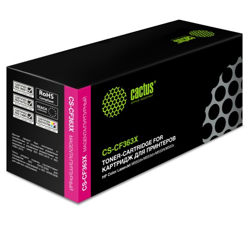 Картридж лазерный Cactus CS-CF363X CF363X пурпурный (9500стр.) для HP CLJ M552dn/M553dn
