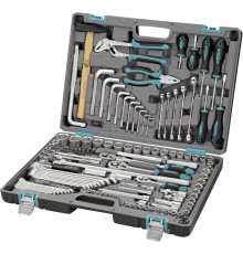 STELS Набор инструментов, 1/2",3/8", 1/4", CrV, пластиковый кейс 142 предм. [14107]