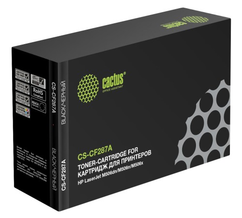 Картридж лазерный Cactus CS-CF287A CF287A черный (9000стр.) для HP LJ M506dn/M506n/M506x