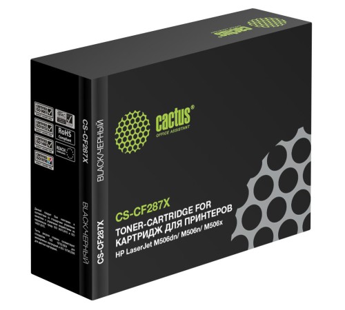 Картридж лазерный Cactus CS-CF287X CF287X черный (18000стр.) для HP LJ M506dn/ M506n/ M506x