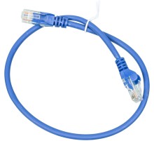 Патч-корд Lanmaster utp LAN-PC45/U5E-0.5-BL вилка RJ-45-вилка RJ-45 кат.5е 0.5м синий LSZH (уп.:1шт)