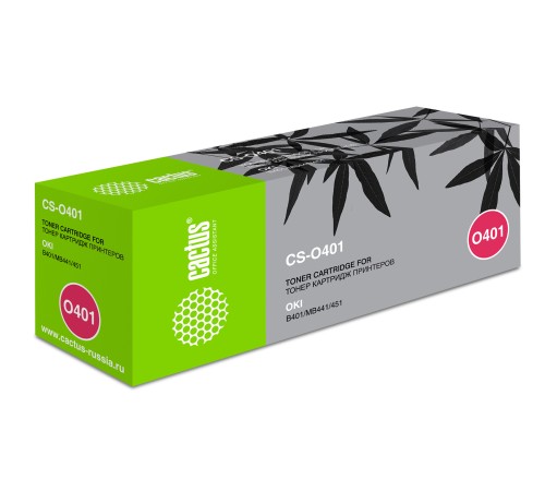 Картридж лазерный Cactus CS-O401 44992403 черный (1500стр.) для Oki B401/MB441/451
