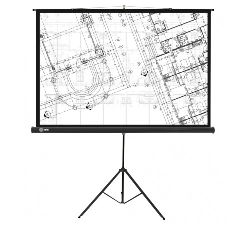 Экран Cactus 127x127см Triscreen CS-PST-127X127 1:1 напольный рулонный черный