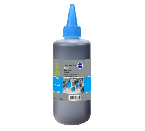 Чернила Cactus CS-EPT6642-250 T6642 голубой 250мл для Epson L100/L110/L120/L132/L200/L210/L222/L300/L312/L350/L355/L362/L366/L456/L550/L555/L566/L1300