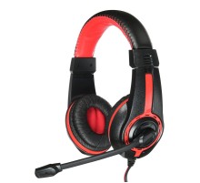 Наушники с микрофоном Оклик HS-L200 черный/красный 2м мониторные оголовье (Y-819)