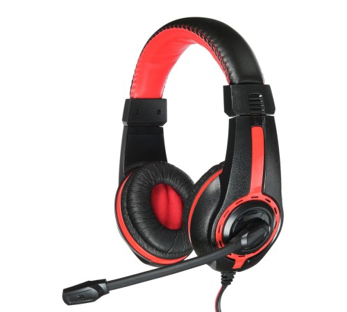 Наушники с микрофоном Оклик HS-L200 черный/красный 2м мониторные оголовье (Y-819) Наушники с микрофоном Оклик HS-L200 черный/красный 2м мониторные оголовье (Y-819)