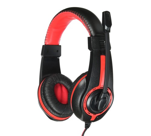 Наушники с микрофоном Оклик HS-L200 черный/красный 2м мониторные оголовье (Y-819) Наушники с микрофоном Оклик HS-L200 черный/красный 2м мониторные оголовье (Y-819)