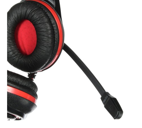 Наушники с микрофоном Оклик HS-L200 черный/красный 2м мониторные оголовье (Y-819) Наушники с микрофоном Оклик HS-L200 черный/красный 2м мониторные оголовье (Y-819)