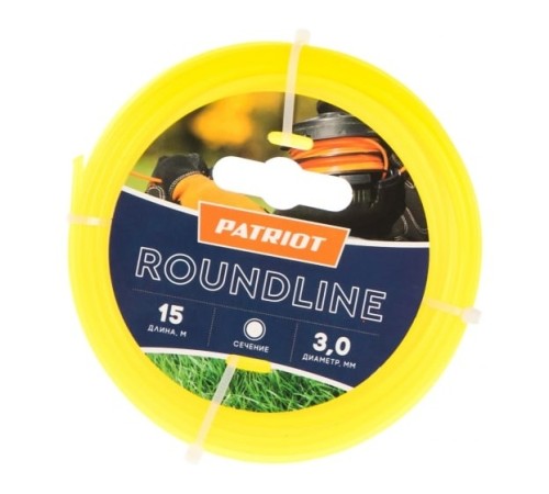Леска Roundline D 3,0 мм L 15 м [805201019] (круглая, желтая) 300-15-1 на пластиковой обойме, блистерн.тип