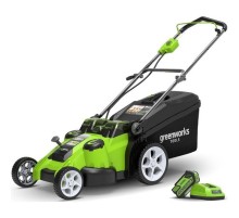 Greenworks Газонокосилка аккумуляторная G40LM49DB, TwinForce, {40V, 49 см, без АКБ и ЗУ} [2500207]