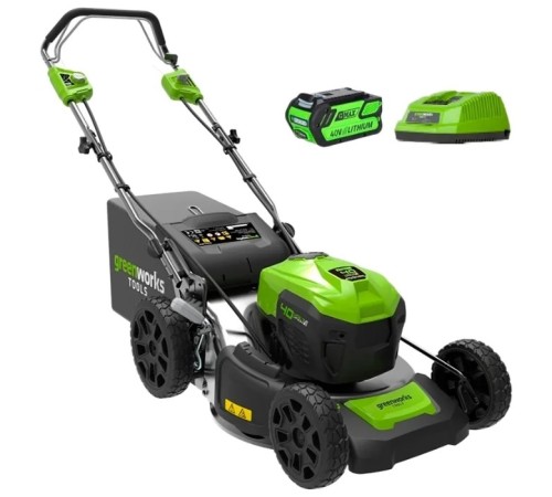 Greenworks 40В 46см Газонокосилка самоходная (без аккумуляторной батареи и зарядного устройства)} [2506807]