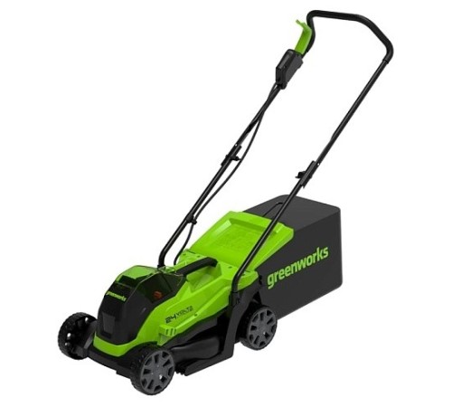 Greenworks GD24LM33K4 Газонокосилка аккумуляторная , 24V, 33 см, бесщеточная, с 1хАКБ 4Ач и ЗУ [2516107UB]