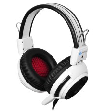 Наушники с микрофоном Оклик HS-G300 ARMAGEDDON белый/черный 2.3м мониторные оголовье (361558)