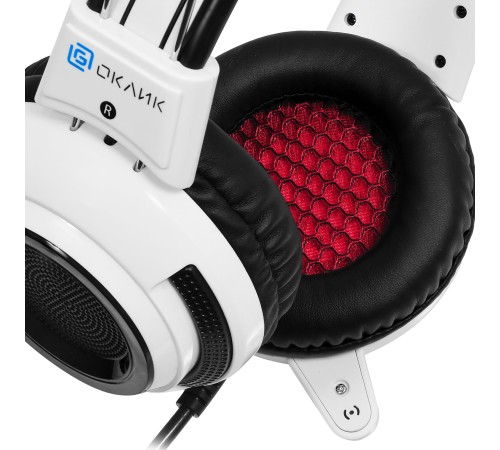 Наушники с микрофоном Оклик HS-G300 ARMAGEDDON белый/черный 2.3м мониторные оголовье (361558) Наушники с микрофоном Оклик HS-G300 ARMAGEDDON белый/черный 2.3м мониторные оголовье (361558)