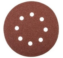 Круг шлифовальный универсальный STAYER "MASTER" из абразивной бумаги на велкро основе, 8 отверстий, Р60, 125мм, 5шт [35452-125-060]