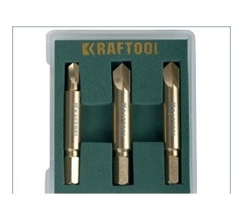 Набор экстракторов KRAFTOOL для выкручивания крепежа с износом граней шлица до 95%.PH1/PZ1,PH2/PZ2,PH3/PZ3,3 предмета [26770-H3]