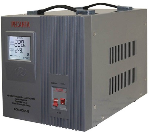 Стабилизатор напряжения Ресанта ACH-3000/1-Ц электронный однофазный серый Стабилизатор напряжения Ресанта ACH-3000/1-Ц электронный однофазный серый