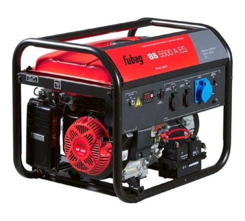 FUBAG BS 5500 A ES Электростанция бензиновая  [641691 ] {Электростартер, 5.5 кВа/5.0 кВт, 230 В, 420 объем см3, 8,0/10,9 кВт, л.с., 78 дБ 7м, Время работы 3/4 нагрузки 9.8ч, 25 л бак, 80.6 кг}