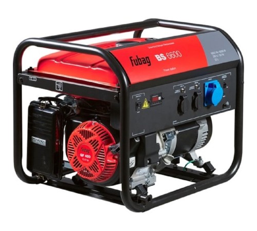 FUBAG BS 6600 Электростанция бензиновая [641690] { 6.6 кВа/6.0 кВт, 230 В, 420 объем см3, 8,0/10,9 кВт, л.с., 78 дБ 7м, Время работы 3/4 нагрузки 9.5ч, 25 л бак, 79.6 кг}
