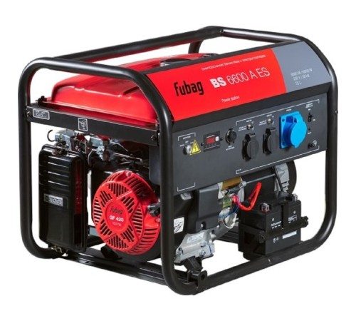 FUBAG BS 6600 A ES Электростанция бензиновая [641692] {Электростартер, 6.6 кВа/6.0 кВт, 230 В, 420 объем см3, 8,0/10,9 кВт, л.с., 78 дБ 7м, Время работы 3/4 нагрузки 9.5ч, 25 л бак, 86.6 кг}