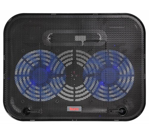 Подставка для ноутбука Buro BU-LCP140-B214H 14"338x255x22мм 1xUSB 2x 140ммFAN 480г металлическая сетка/пластик черный