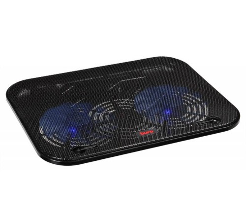 Подставка для ноутбука Buro BU-LCP140-B214H 14"338x255x22мм 1xUSB 2x 140ммFAN 480г металлическая сетка/пластик черный