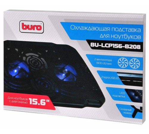 Подставка для ноутбука Buro BU-LCP156-B208 15.6"355x260x21мм 2xUSB 2x 80ммFAN 560г металлическая сетка/пластик черный Подставка для ноутбука Buro BU-LCP156-B208 15.6"355x260x21мм 2xUSB 2x 80ммFAN 560г металлическая сетка/пластик черный