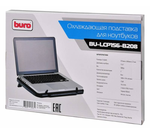 Подставка для ноутбука Buro BU-LCP156-B208 15.6"355x260x21мм 2xUSB 2x 80ммFAN 560г металлическая сетка/пластик черный Подставка для ноутбука Buro BU-LCP156-B208 15.6"355x260x21мм 2xUSB 2x 80ммFAN 560г металлическая сетка/пластик черный