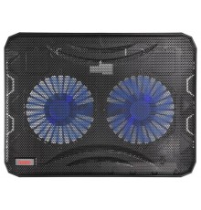 Подставка для ноутбука Buro BU-LCP156-B214 15.6"358x270x21мм 1xUSB 2x 140ммFAN 597г металлическая сетка/пластик черный
