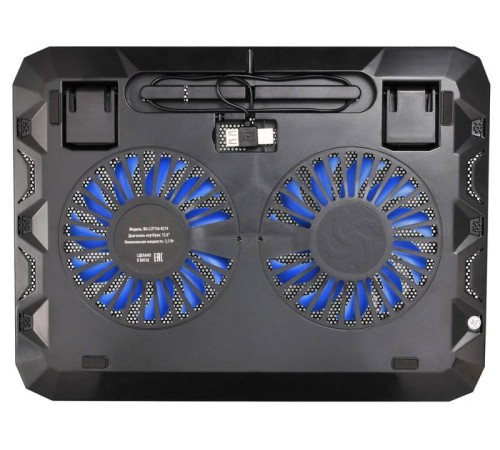 Подставка для ноутбука Buro BU-LCP156-B214 15.6"358x270x21мм 1xUSB 2x 140ммFAN 597г металлическая сетка/пластик черный